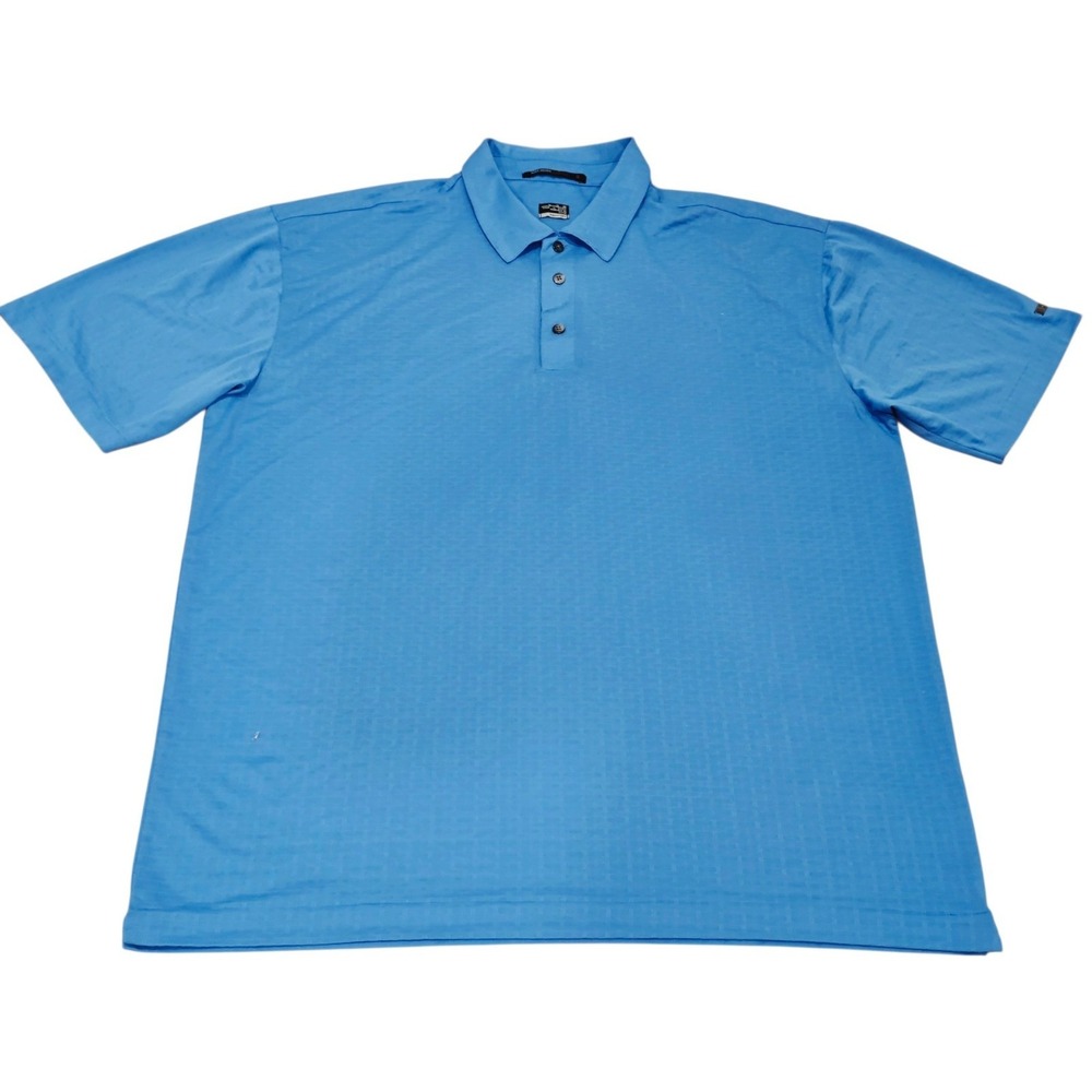 Nike Tiger Woods Collection Golf Polo Shirt Mens XL FIT DRY Blue Vintage